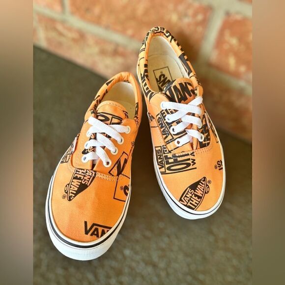 VANS Era Off the Wall Logo Mix Tangerine/Black Sneakers Mens 6 Womens 7.5 - Picture 3 of 15